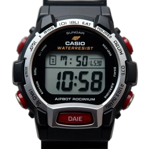 digital, casio, watch, black transparent PNG cut-out