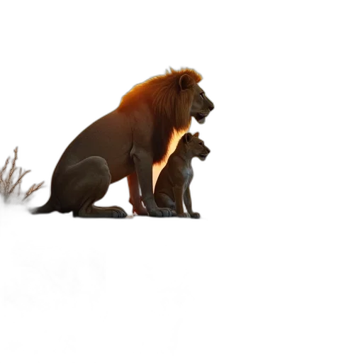 animal, crown, concept art, 3d render transparent PNG cut-out