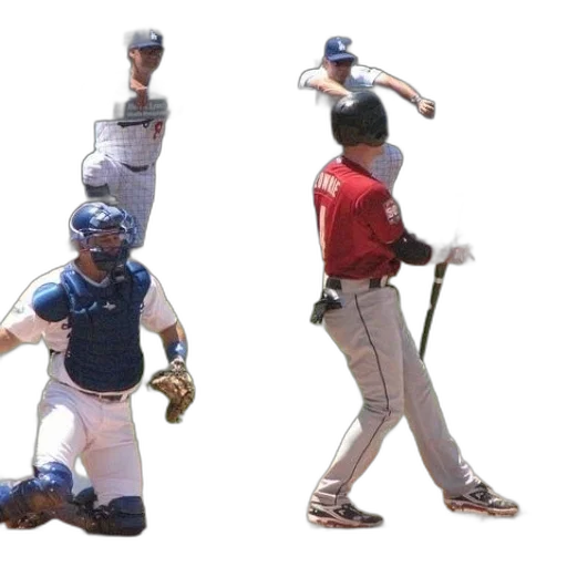 baseball, player, red, shirt transparent PNG cut-out