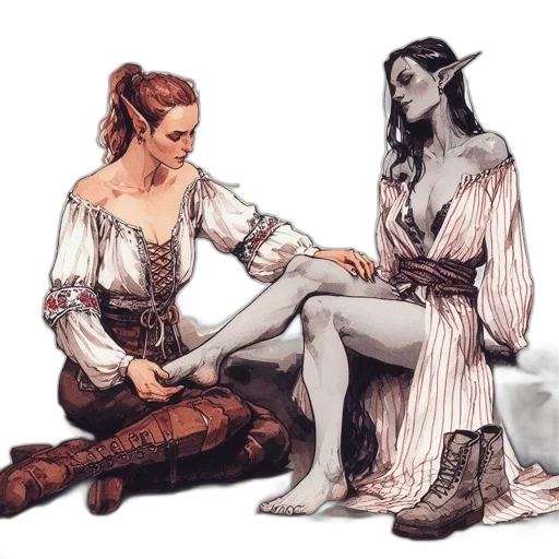 concept art, fantasy art, comic book art, watercolor transparent PNG cut-out