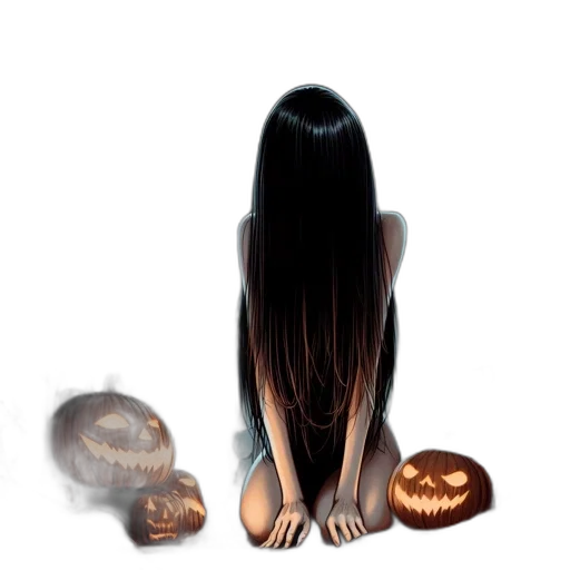 hair, creature, mask, dress transparent PNG cut-out