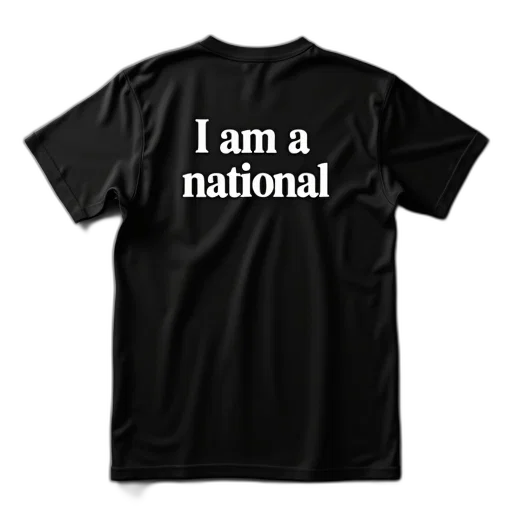 black, t-shirt, white, text transparent PNG cut-out