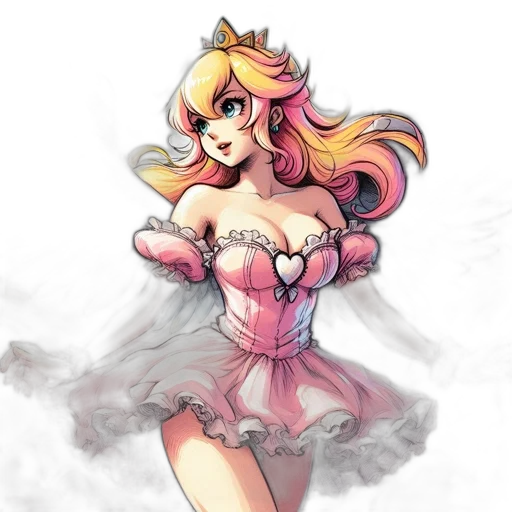 dress, crown, watercolor, anime transparent PNG cut-out
