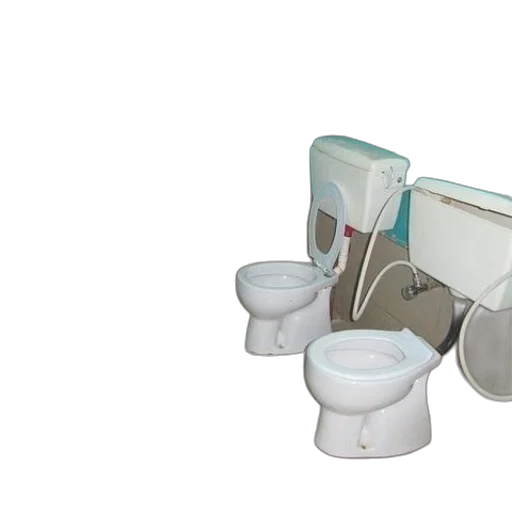 3d render, pastel, bathroom, two transparent PNG cut-out