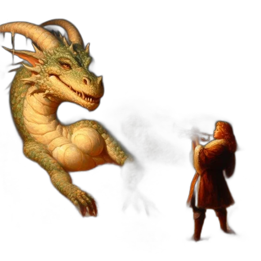 dragon, staff, creature, concept art transparent PNG cut-out