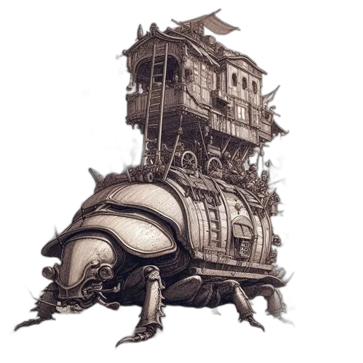dragon, robot, building, car transparent PNG cut-out