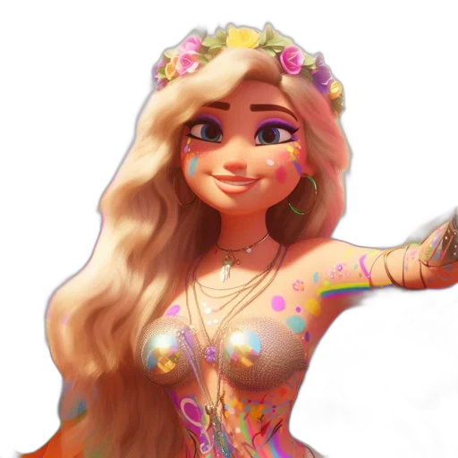 dress, crown, jewelry, fantasy art transparent PNG cut-out