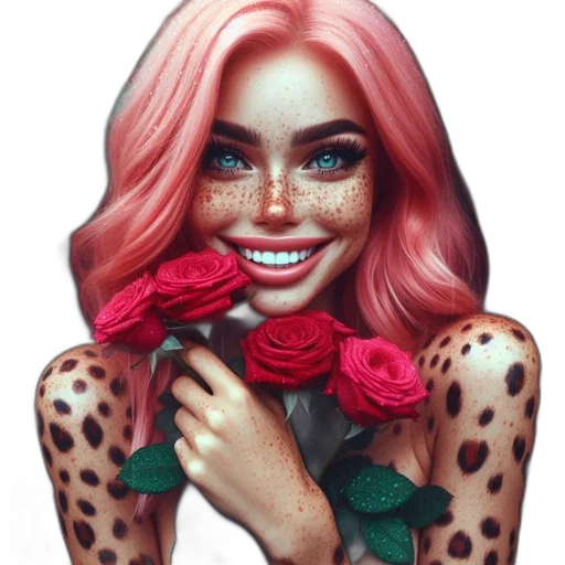 face, flower, mask, photorealistic transparent PNG cut-out