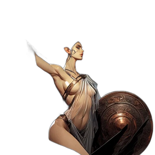 dress, staff, sword, weapon transparent PNG cut-out