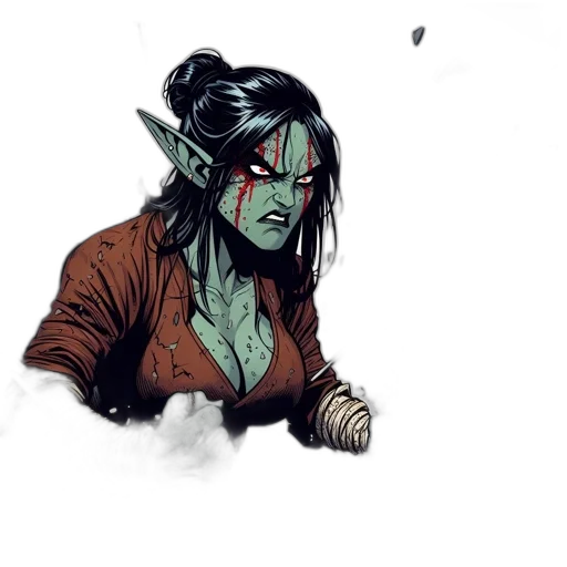 concept art, comic book art, fantasy art, watercolor transparent PNG cut-out