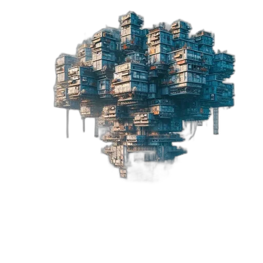robot, building, crown, tree transparent PNG cut-out