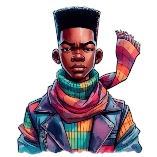 jacket, face, hat, comic book art transparent PNG cut-out