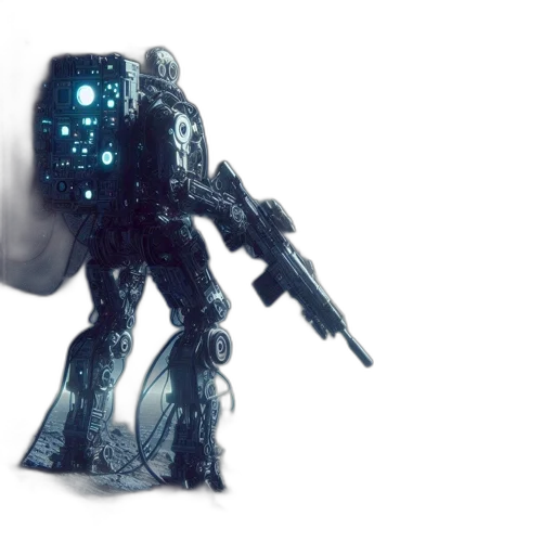 robot, weapon, creature, 3d render transparent PNG cut-out