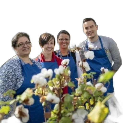 staff, four, individuals, blue transparent PNG cut-out