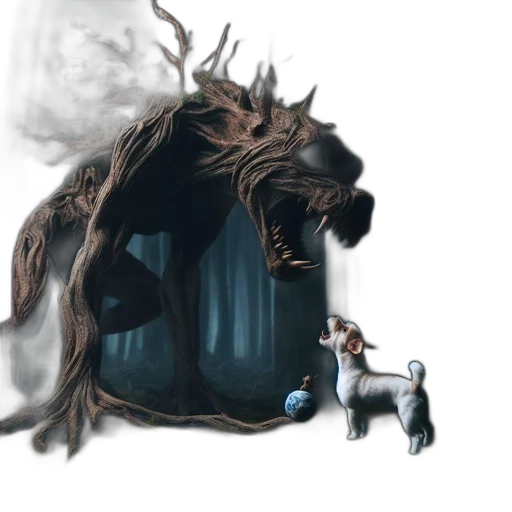 dragon, creature, tree, animal transparent PNG cut-out