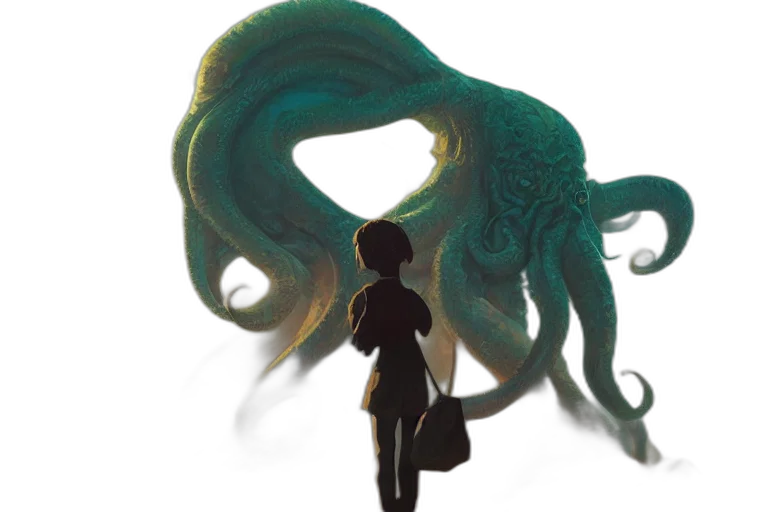 creature, hair, concept art, 3d render transparent PNG cut-out