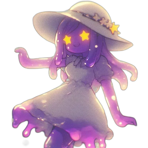dress, hat, creature, staff transparent PNG cut-out