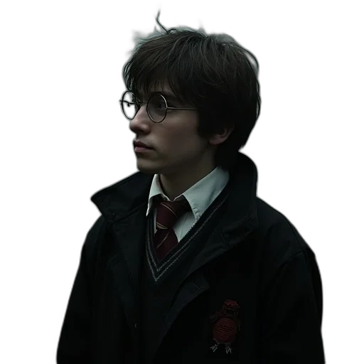 jacket, staff, face, creature transparent PNG cut-out