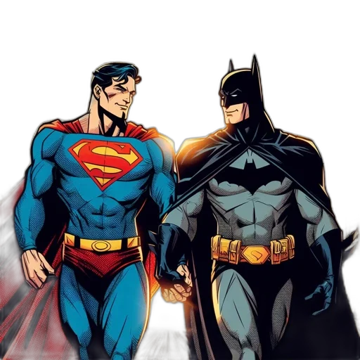 comic book art, concept art, cartoon, superman transparent PNG cut-out