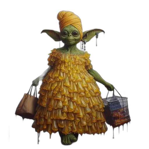 dress, creature, food, concept art transparent PNG cut-out