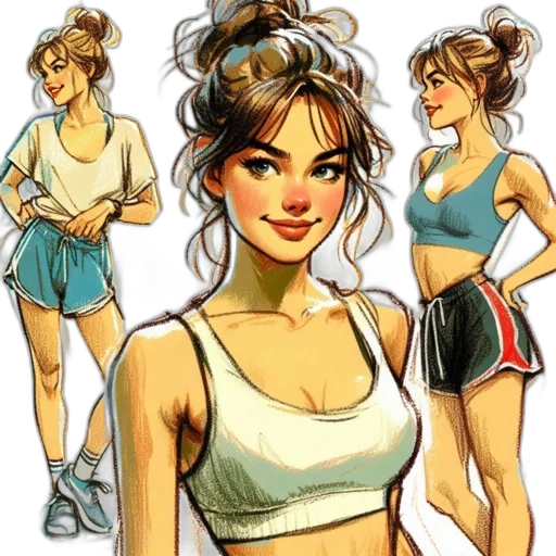 concept art, cartoon, comic book art, anime transparent PNG cut-out