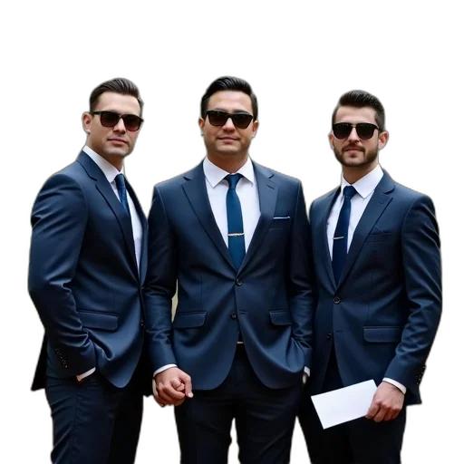 jacket, staff, photorealistic, three transparent PNG cut-out