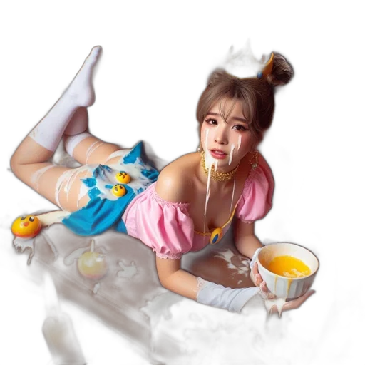 food, dress, photorealistic, oil painting transparent PNG cut-out