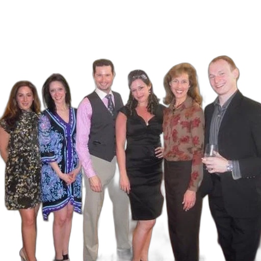 staff, group, six, people transparent PNG cut-out