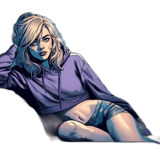 jacket, dress, comic book art, watercolor transparent PNG cut-out