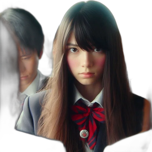 face, mask, hair, photorealistic transparent PNG cut-out