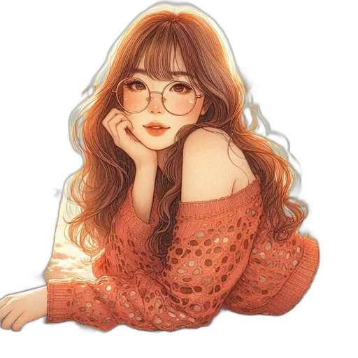dress, hair, watercolor, fantasy art transparent PNG cut-out