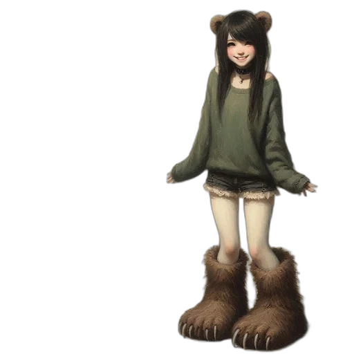 creature, animal, jacket, staff transparent PNG cut-out