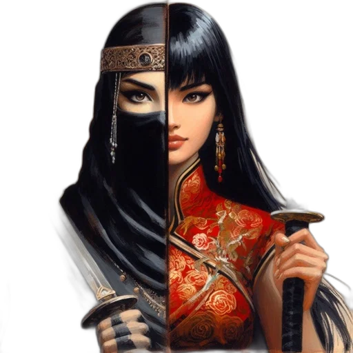 face, sword, mask, jewelry transparent PNG cut-out