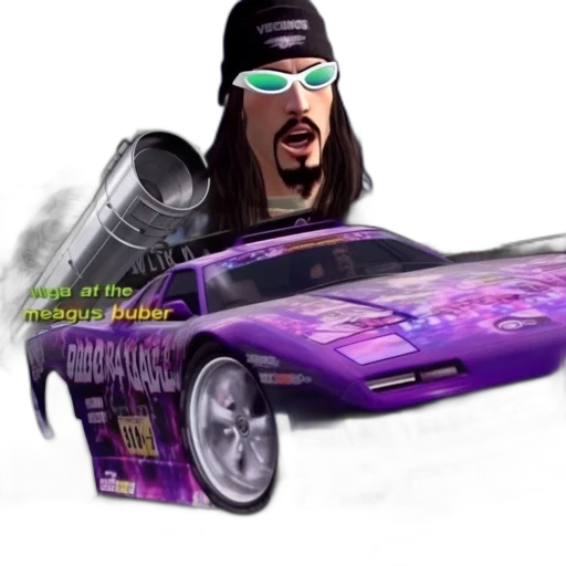 car, weapon, animal, vaporwave transparent PNG cut-out