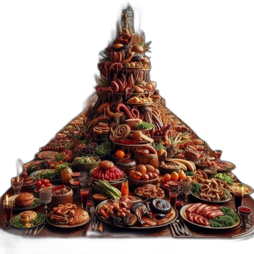food, photorealistic, 3d render, concept art transparent PNG cut-out