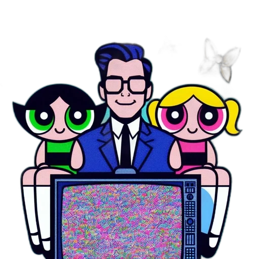 cartoon, vaporwave, comic book art, pixel art transparent PNG cut-out