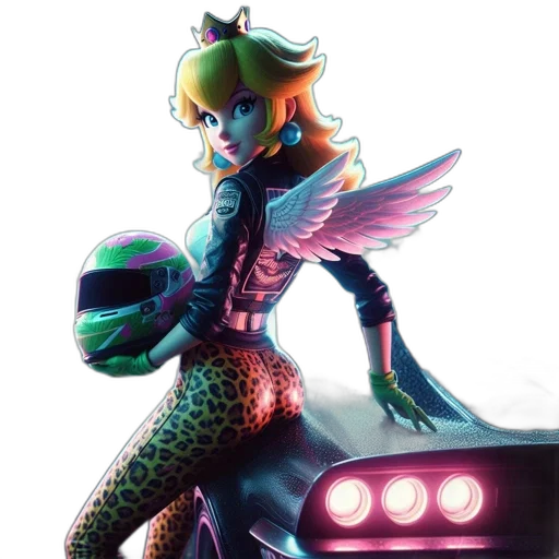 car, robot, concept art, vaporwave transparent PNG cut-out