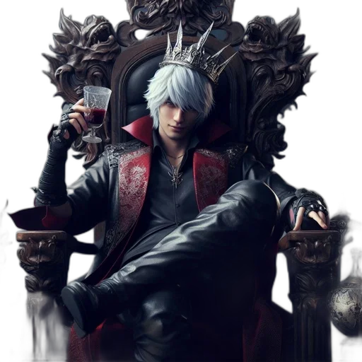 jacket, staff, dragon, crown transparent PNG cut-out