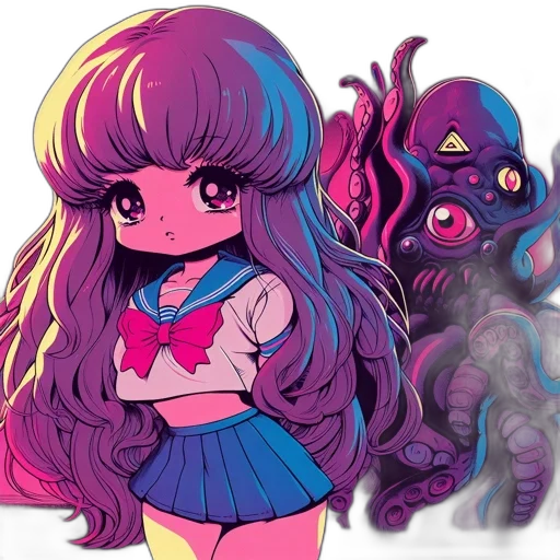 creature, hair, concept art, anime transparent PNG cut-out