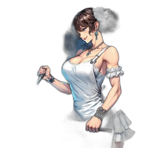 dress, staff, weapon, jewelry transparent PNG cut-out