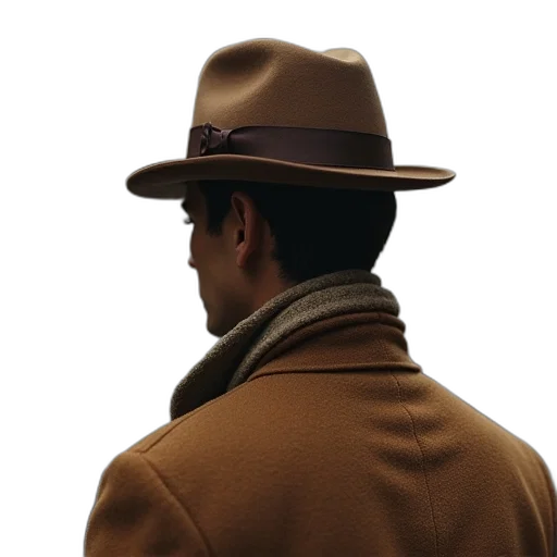 hat, jacket, staff, face transparent PNG cut-out