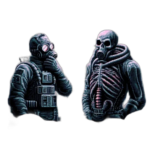 jacket, mask, concept art, cyberpunk transparent PNG cut-out