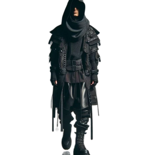 jacket, mask, staff, concept art transparent PNG cut-out