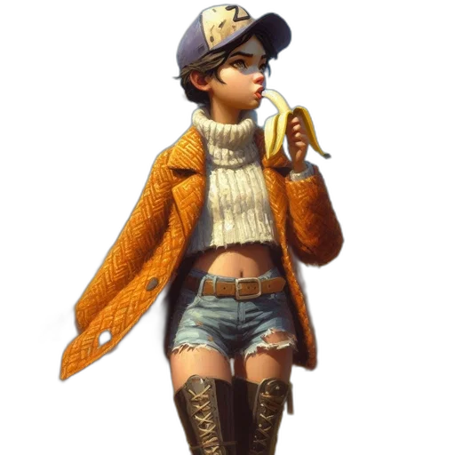 jacket, staff, hat, weapon transparent PNG cut-out
