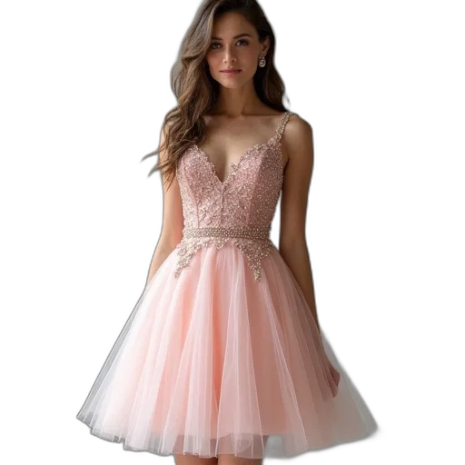 dress, photorealistic, 3d render, pastel transparent PNG cut-out