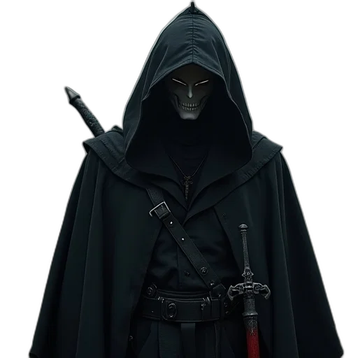 staff, jacket, mask, weapon transparent PNG cut-out