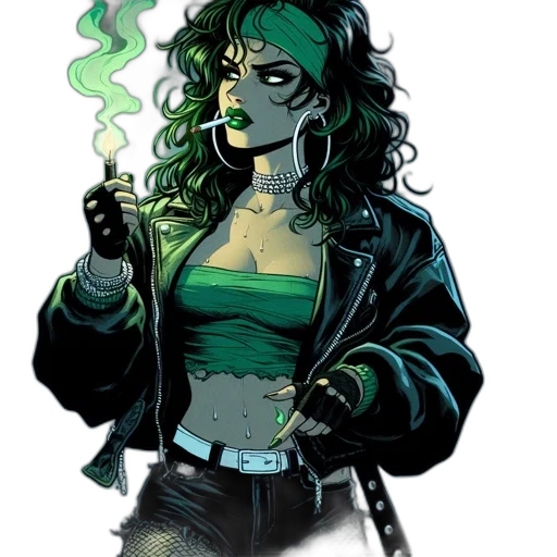 comic book art, concept art, cyberpunk, cartoon transparent PNG cut-out