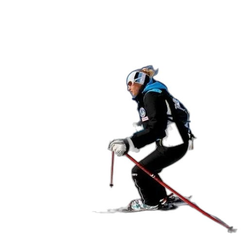 staff, robot, skier, black transparent PNG cut-out