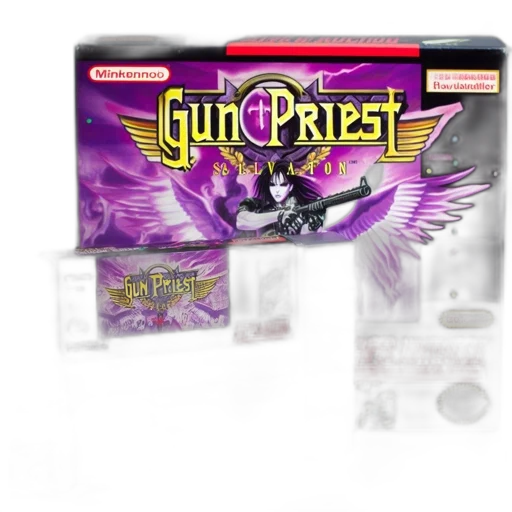 nes, cartridge, gunpriest, shown transparent PNG cut-out