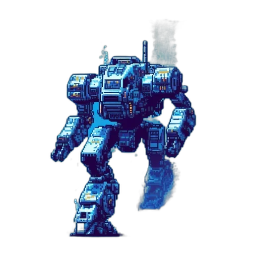 robot, weapon, concept art, pixel art transparent PNG cut-out